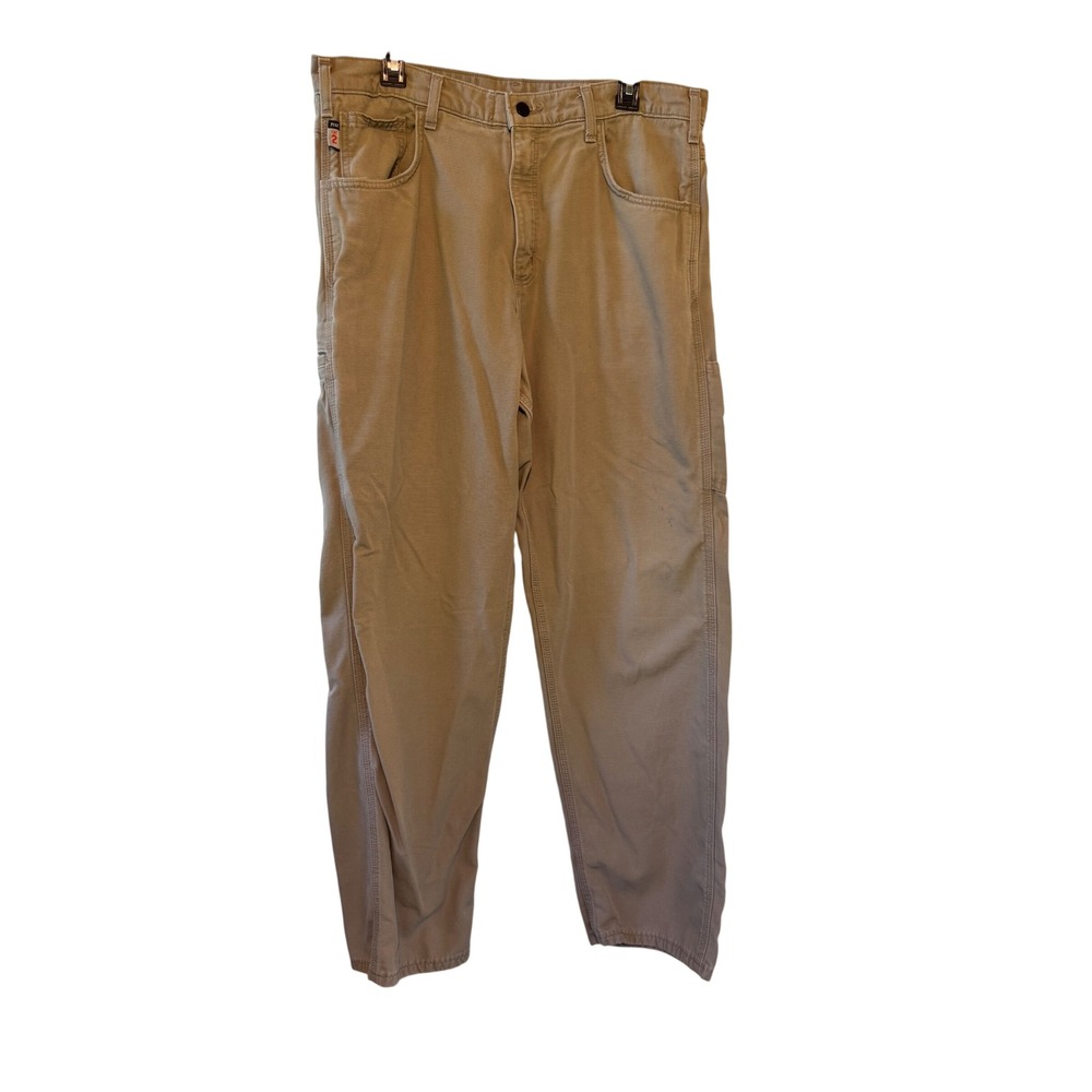 Carhartt FR Fire Resistant Canvas Work Pants Mens 36x32 Tan CAT 2 Utility Chore